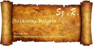 Szikszay Roland névjegykártya