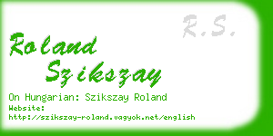 roland szikszay business card